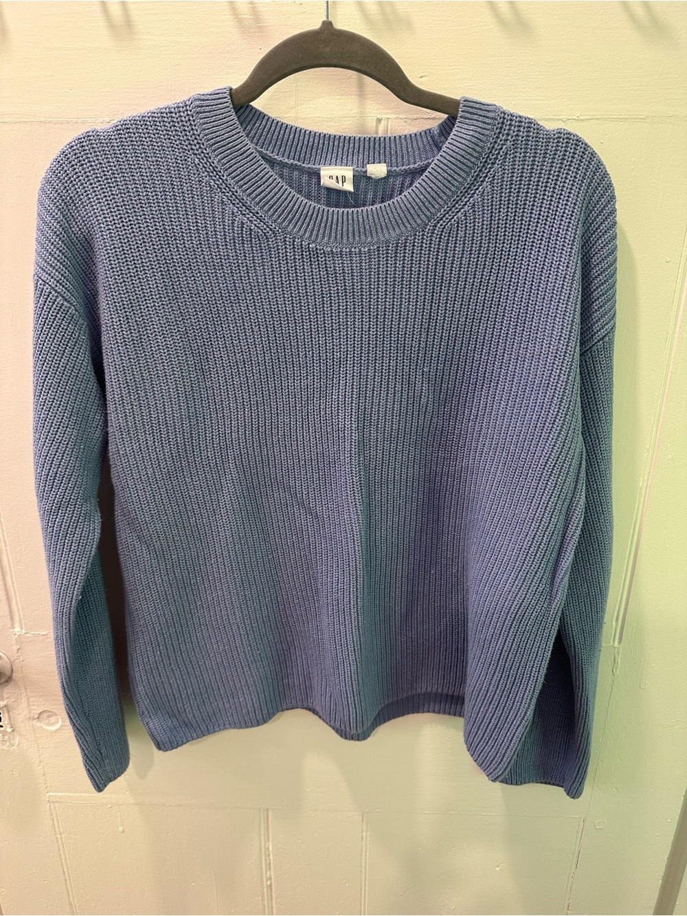 GAP Ribbed Crewneck Sweater - Periwinkle Blue